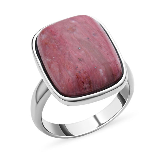 Rhodonit Ring, Reiner Edelstahl, , ca. 35.00 ct