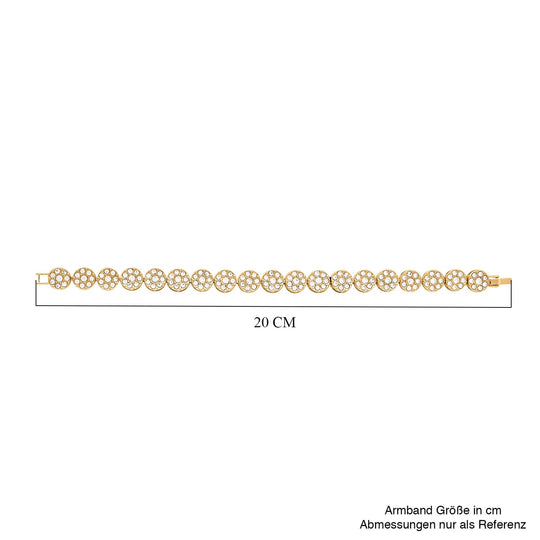 Weißes Kristall-Armband ca. 19 cm, goldfarben