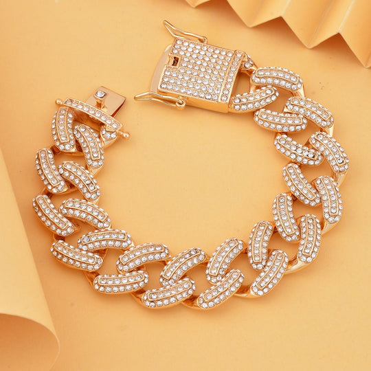 Weißes Kristall-Armband ca. 19 cm Std Gelb