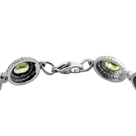 Natürliches Peridot Armband, ca. 20 cm, Edelstahl ca. 9.88 ct