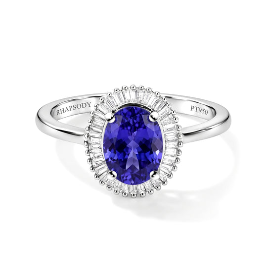 RHAPSODY AAAA Tansanit und Diamant-Ring, VS2 E-F, 950 Platin (Größe 16.00) ca. 1.49 ct