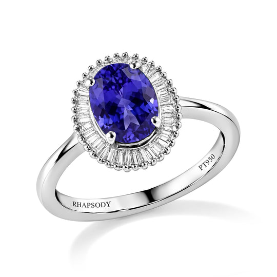 RHAPSODY AAAA Tansanit und Diamant-Ring, VS2 E-F, 950 Platin (Größe 16.00) ca. 1.49 ct