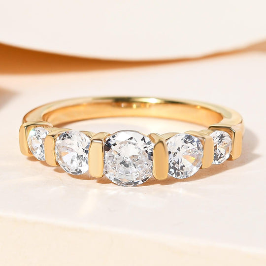 Lustro Stella - weißer Zirkonia-Ring, 925 Silber rosévergoldet ca. 2.14 ct