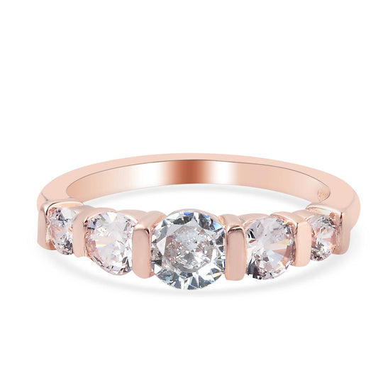 Lustro Stella - weißer Zirkonia-Ring, 925 Silber rosévergoldet ca. 2.14 ct