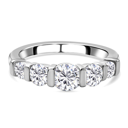 Lustro Stella - weißer Zirkonia-Ring, 925 Silber rosévergoldet ca. 2.14 ct