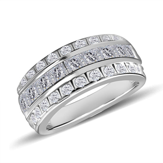 Lustro Stella - Weißer Zirkonia Ring, 925 Silber rhodiniert ca. 1.66 ct