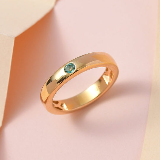 Kolumbianischer Smaragd Ring, 925 Silber vergoldet ca. 0.11 ct