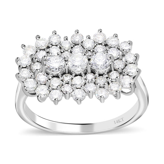 Weißer Diamant Ring, I1 G-H SGL zertifiziert (Top Wesselton) Ring, (Erste 5 Stück: 3-5 Tage Lieferzeit. Folgende: 10-15 Tage), 585 Weißgold (Größe 20.00) ca. 2.00 ct