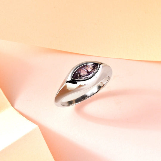 Rose De France Amethyst Ring, 925 Silber platiniert ca. 0.96 ct