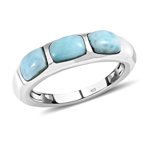 Larimar Ring, 925 Silber platiniert ca. 2.35 ct