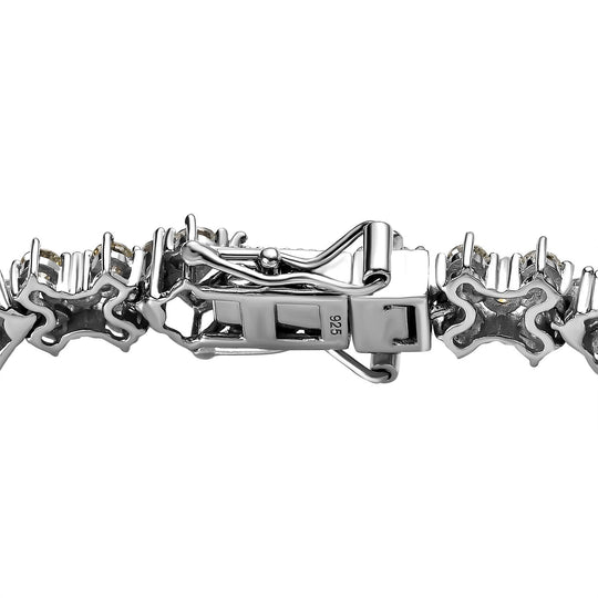 88 Facetten Moissanit Armband, ca. 20 cm 925 Silber platiniert ca. 8.64 ct