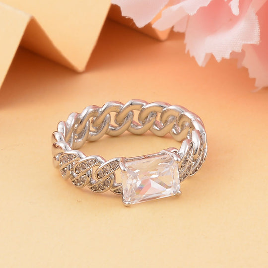 Weißer Zirkonia Ring, ca. 0.30 ct