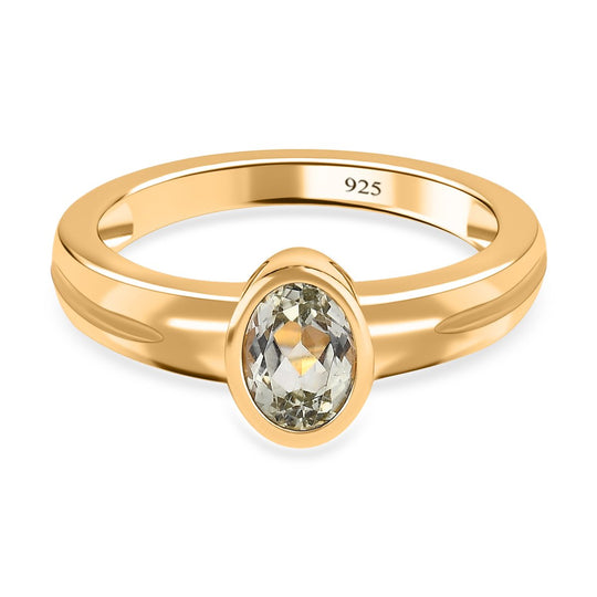 Triphan Ring, 925 Silber Gelbgold Vermeil (Größe 21.00) ca. 0.98 ct