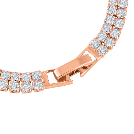Weißes Zirkonia Armband, ca. 20 cm, roséfarben