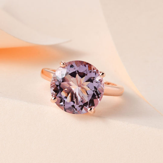 Rose De France Amethyst Ring, 925 Silber rosévergoldet, , ca. 5.59 ct