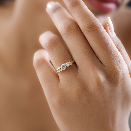 Zirkonia Ring, 925 Silber vergoldet, , ca. 1.78 ct