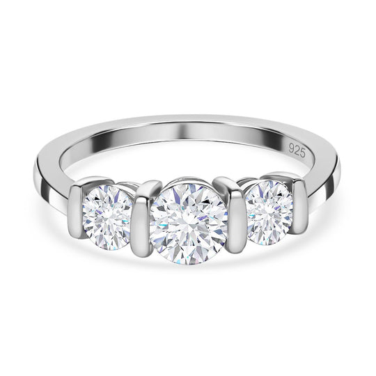 Zirkonia Ring, 925 Silber vergoldet, , ca. 1.78 ct
