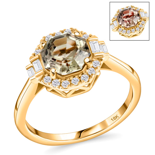 ILIANA AAA Turkizit und Diamant-Ring, SI G-H, 750 Gelbgold (Größe 20.00) ca. 1,80 ct