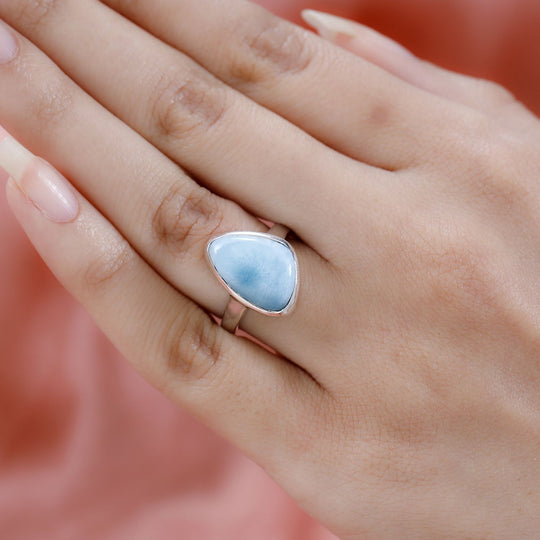 Larimar Ring, 925 Silber platiniert, , ca. 9.03 ct