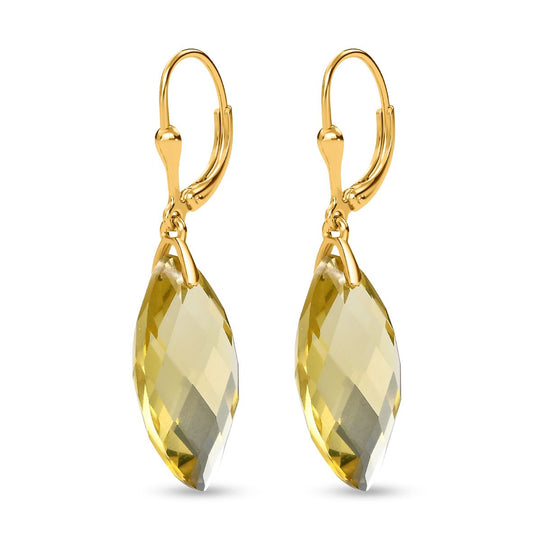 Ouro Verde-Quarz Ohrringe, 925 Silber vergoldet, ca. 23.37 ct