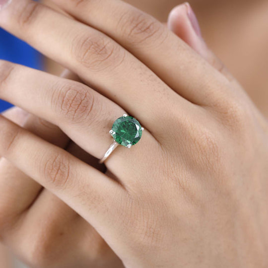 Grüner Zirkonia Ring, 925 Silber ca. 7.33 ct