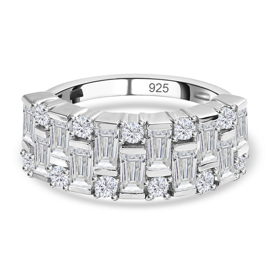 D'Joy Moissanit Ring 925 Silber Platiniert (Größe 17.00) ca. 1.56 ct