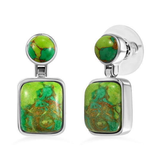 Lila Türkis Ohrringe Edelstahl ca. 13.44 ct