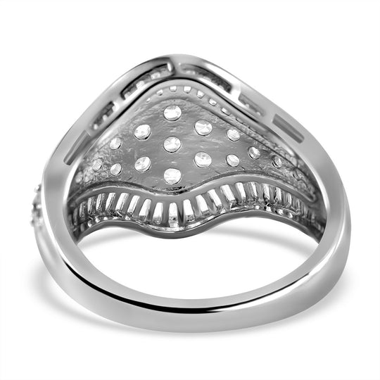 LUSTRO STELLA - Weißer Zirkonia Ring, 925 Silber rhodiniert, ca. 2.54 ct