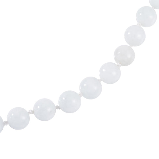 Weiße Jade Halskette ca. 45 cm 925 Silber rhodiniert ca. 208.95 ct