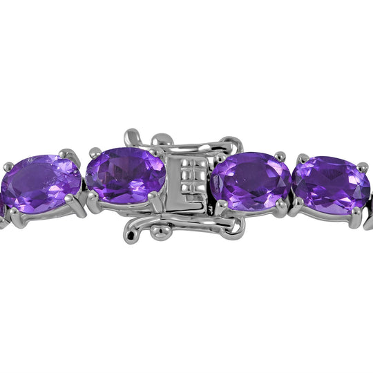 AA Lusaka Amethyst Armband, ca. 19 cm 925 Silber platiniert ca. 18.20 ct