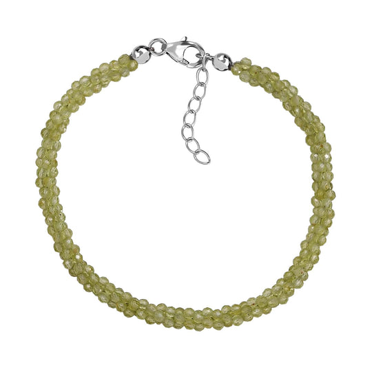 Natürliches Peridot Armband, ca. 19 cm 925 Silber ca. 25.00 ct