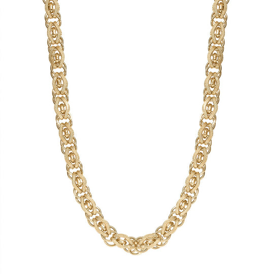 Designer inspirierte 925 Silber Gelbgold Vermeil Halskette, ca. 45 cm ca. 38,00g