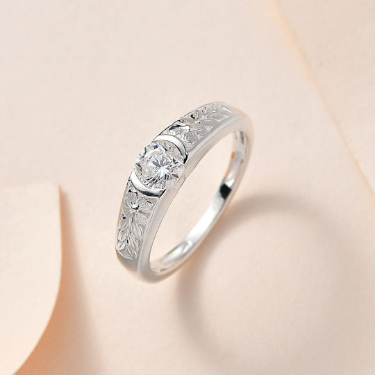 Lustro Stella - Weißer Zirkonia Ring, 925 Silber ca. 0.89 ct