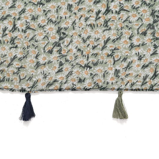 Dreifarbiger Patchwork-Schal mit schönem Blumenmuster Einheitsgröße, 100% Polyester, 87x180 cm