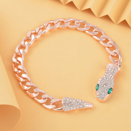 Glas, Weißer Kristall Armband ca. 26.75 cm Std Rose