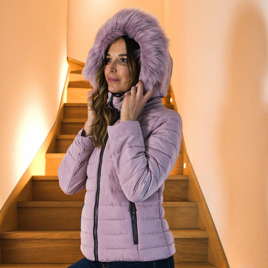 19V69 by Alessandro Versace: Winterjacke mit Kapuze, Altrosa, XL