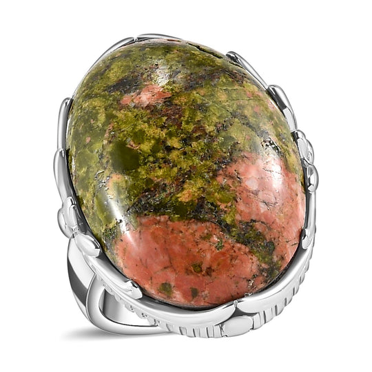 Unakite Ring, Edelstahl ca. 25.55 ct