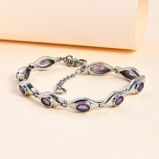 Weißer Topas Armband ca. 18 cm Edelstahl ca. 4.73 ct