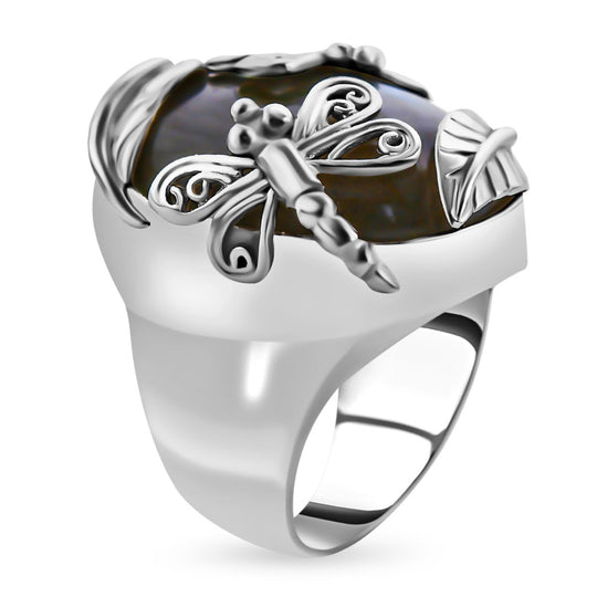 Sajen Silber - Labradorit Ringe 925 Silber (Größe 16.00) ca. 22.98 ct