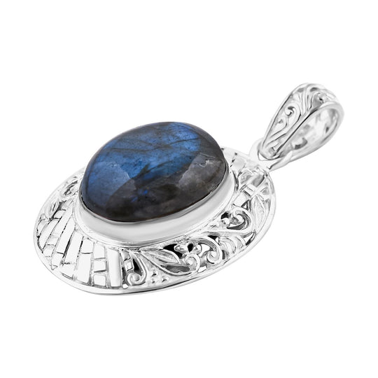 Labradorit Anhänger 925 Silber ca. 9,35 ct.