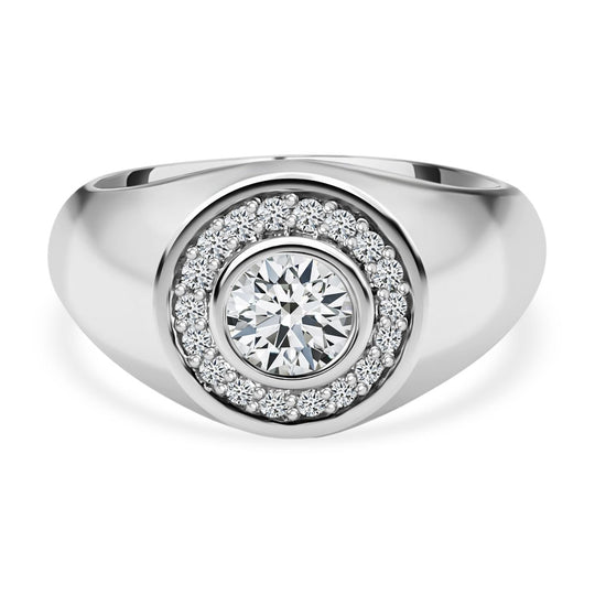 Moissanit Cluster Ring, 925 Silber platiniert, (Größe 16.00) ca. 0.53 ct