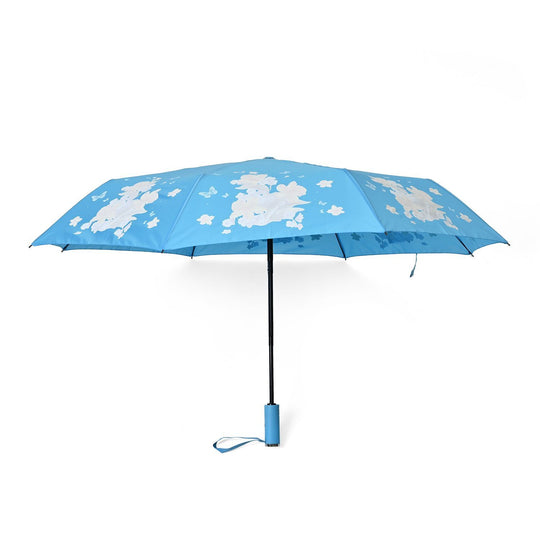 Farbwechsel Floraler-Regenschirm - Farbverwandlung bei Nässe, Durchmesser 103 cm, Länge 25 cm, Himmelblau