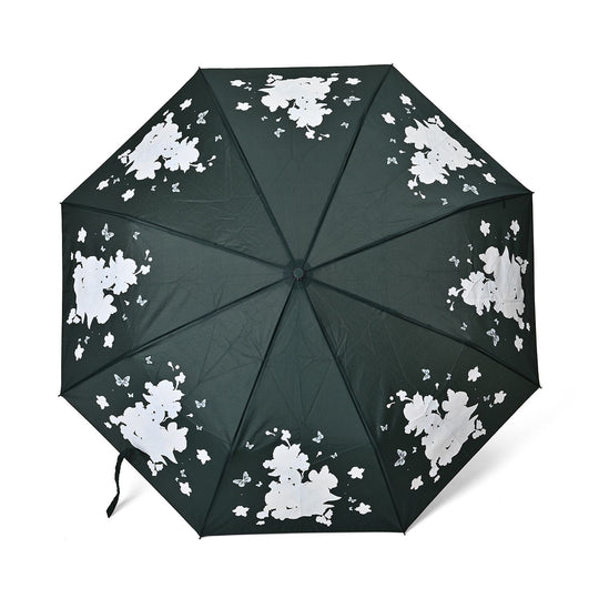 Farbwechsel Floraler-Regenschirm - Farbverwandlung bei Nässe, Durchmesser 103 cm, Länge 25 cm, Himmelblau