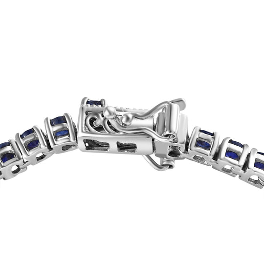 Masoala Saphir (Fissure gefüllt) Armband ca. 20 cm 925 Silber platiniert ca. 9.34 ct