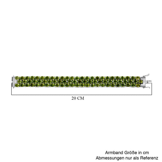 Natürliches Peridot Armband, ca. 19 cm, 925 Silber rhodiniert ca. 74.16 ct