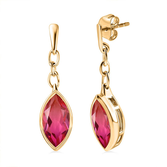 Sunset Triplett Quarz Ohrringe, 925 Silber vergoldet, ca. 6.00 ct