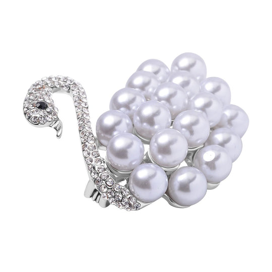 Schwarzer Kristall, Kunststoff Perle Brosche