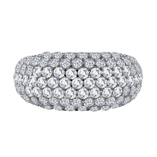 LUSTRO STELLA - Weißer Zirkonia Ring, 925 Silber rhodiniert (Größe 20.00) 5.42 ct