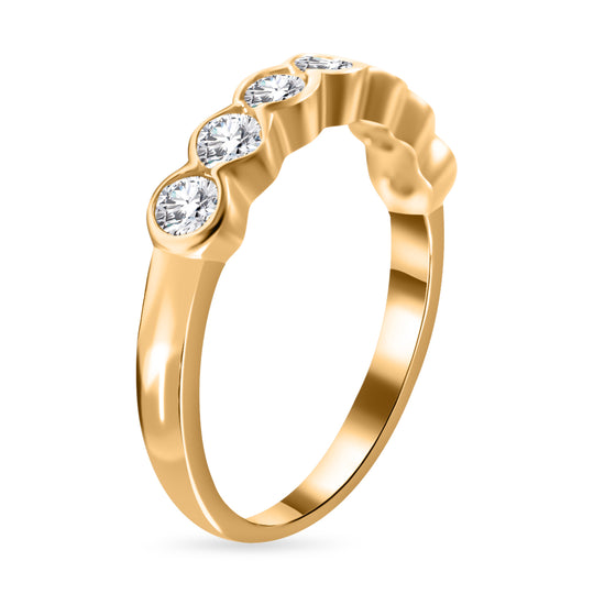 Lustro Stella - Weißer Zirkonia Ringe 925 Silber Gelbgold Vermeil ca. 1.48 ct