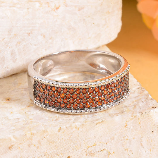Natürlicher Mosambik Granat Ring, 925 Silber, ca. 0.60 ct